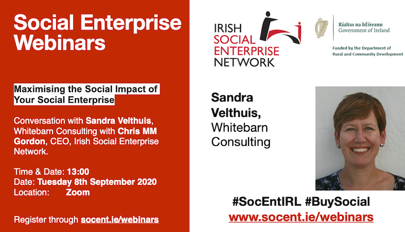 Maximising the social impact of your social enterprise – Webinar 8th September 2020 at 13:00