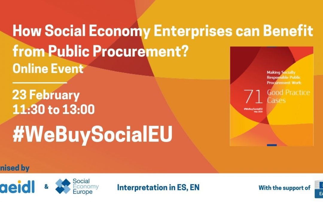 #WeBuySocialEU webinar How Social Economy enterprises can  benefit from public procurement