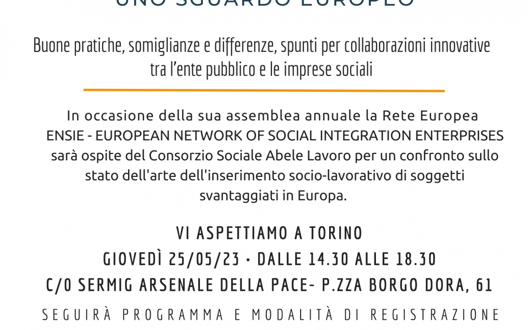ENSIE: SAVE THE DATE – AN EUROPEAN PERSPECTIVE ON WISEs EVENT IN TURIN ON 25th MAY