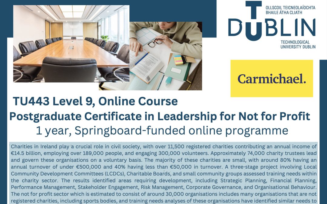 Postgraduate Certificate in Leadership for Not for Profit – Carmichael